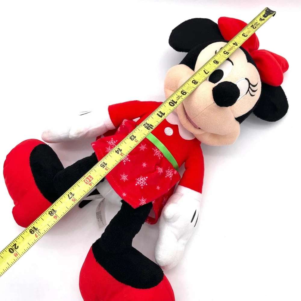 Disney Minnie Mouse Plush Toy Kids Large Red Snowflake Holiday Christmas Dress